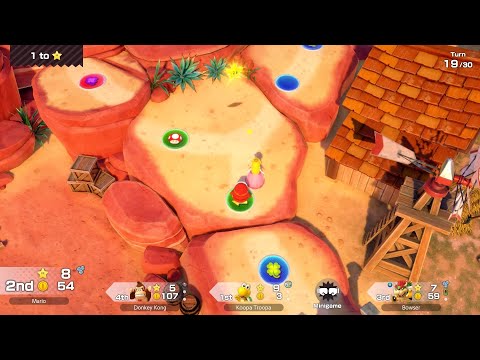 Super Mario Party Jamboree #56 Western Land Shy Guy vs Donkey Kong vs Koopa Troopa vs Bowser