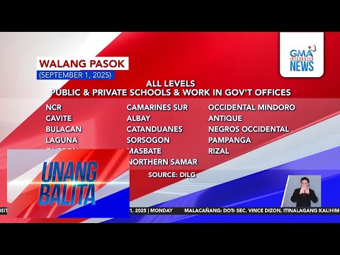 Walang pasok as of 6:03 AM (September 1, 2025)