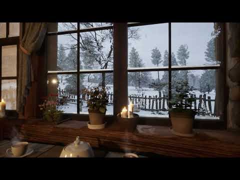 Experience Winter in a Cozy Haven Amidst a Snowy Blizzard on the Open Plains