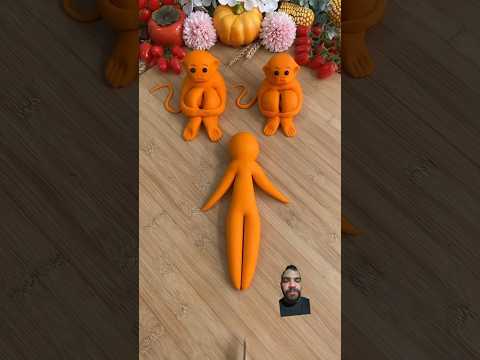 Monkey design with clay art fantastic short ||super art #cute #clay #viralvideos #funnyshorts #asmr
