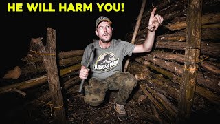 (GONE WRONG) I HAD TO LEAVE MY SHELTER while CAMPING ALONE in the HAUNTED MURDERER FOREST