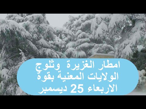 نشرية هامة امطار وثلوج الاربعاء 25 ديسمبر الولايات المعنية