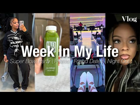 Vlog:Week In My Life 🎀| TRYING PILATES! (never again) Superbowl Party, Friend Date , Pottery +MORE 🤍