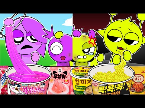 Incredibox Sprunki - Baby Kiki VS Bbay Bouba Convenience Store PINK YELLOW MUKBANG | Animation |ASMR
