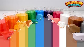 Let's Learn English and Spanish Animal and Color Names - Toy Learning for Toddlers!
