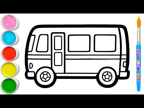 Bus Wisata Menggambar, Melukis, Mewarnai 👧🏼🚌👦🏻 Menggambar Langkah demi Langkah untuk Anak #394