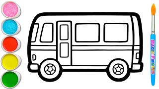 Bus Wisata Menggambar, Melukis, Mewarnai 👧🏼🚌👦🏻 Menggambar Langkah demi Langkah untuk Anak #394