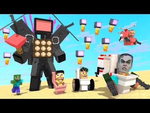 Monster School: Titan TvMan Cleans Sikibi Toilet - Minecraft Animation