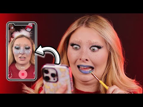 LEBKUCHEN AUGENBRAUEN?! 🍪 Weihnachts Tiktok Filter bestimmen mein Make-up! ❄️