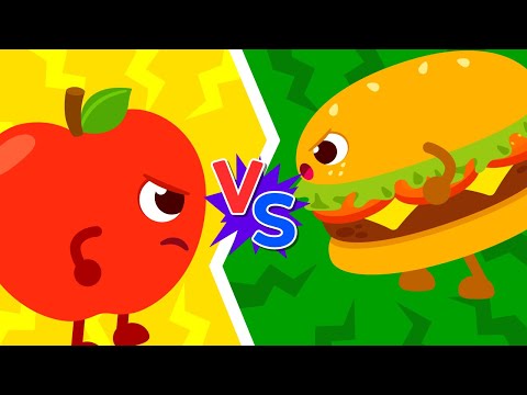 Healthy Food vs Junk Food🍎🍔 | Which is better? | Sing Along | Nursery Rhymes | Lotty Friends