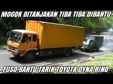 Mogok Ditanjakan Tiba Tiba Fuso Datang Membantu, Tronton Isuzu Giga Hino Fuso Menjerit Ditanjakan