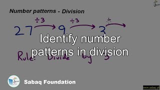 Identify number patterns in division