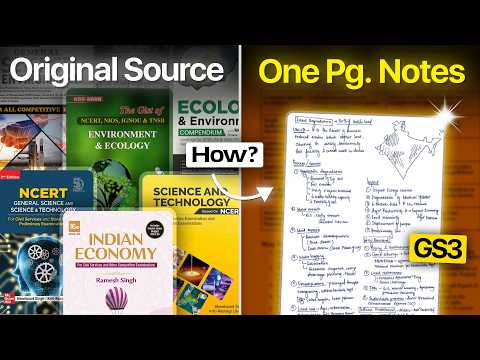 GS3 - One Pager | How to use PYQs Microthemes and make GS3 notes from OG sources