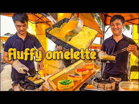 Multi Layer Most Fluffy Omlette In Malaysia Street Market