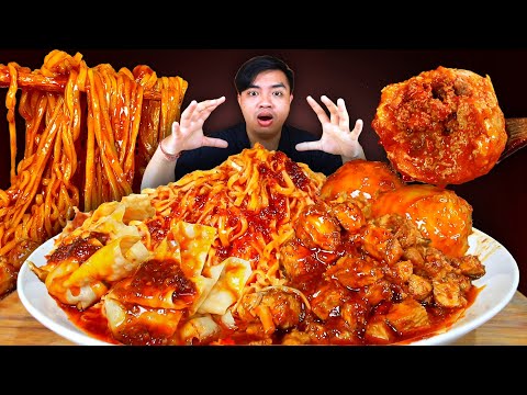 MUKBANG BAKMIE CHILI OIL BANJIR SAMBAL EXTRA PEDAS FULL TOPPING + PANGSIT CHILI OIL