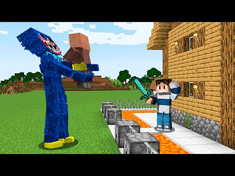 HUGGY WUGGY vs La ALDEA mas SEGURA de Minecraft Mod - Poppy Playtime