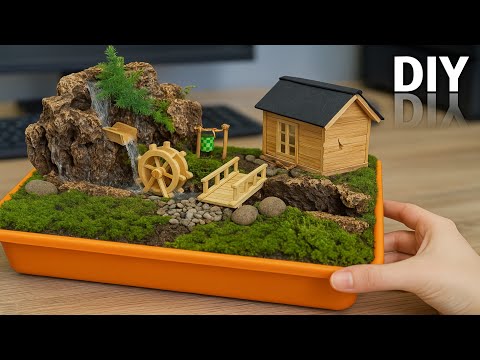 Here's How I Made a Realistic Miniature Waterfall Diorama Garden in a Plastic Tray
