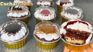 Cuchareables para vender/ Chocoflan de tres leches 