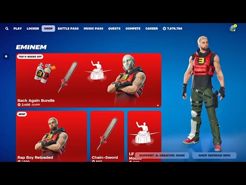 NOVA SKIN DO EMINEM NA LOJA DO FORTNITE