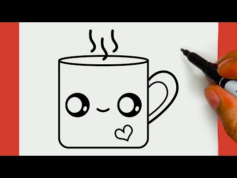 COMO DESENHAR UMA BEBIDA QUENTE FOFA, PASSO A PASSO, JACKDesenhos