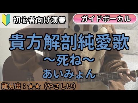 （初心者向け）貴方解剖純愛歌／あいみょん／ギター弾き語り練習用動画（コード／ストローク／歌詞／歌）