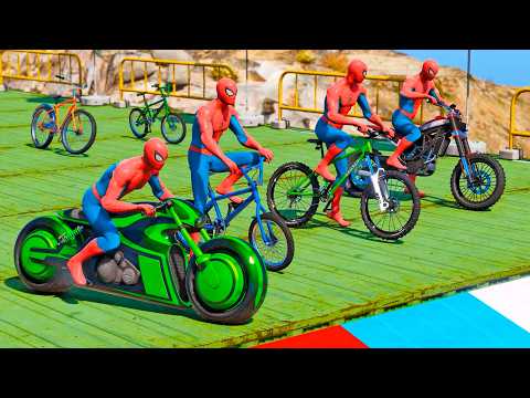 NOVO DESAFIO DE MOTOS COM HOMEM-ARANHA vs RAMPA! SERÁ QUE ELE CAIU? - GTA 5