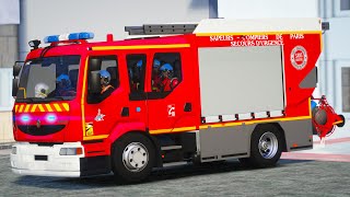 [GTA 5] DÉPART POUR FEU DE STATION SERVICE AVEC LES POMPIERS DE PARIS 🔥 | BSPP #98