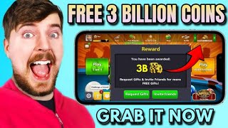 Free 3 BILLION COINS For All in 8 Ball Pool 🔥