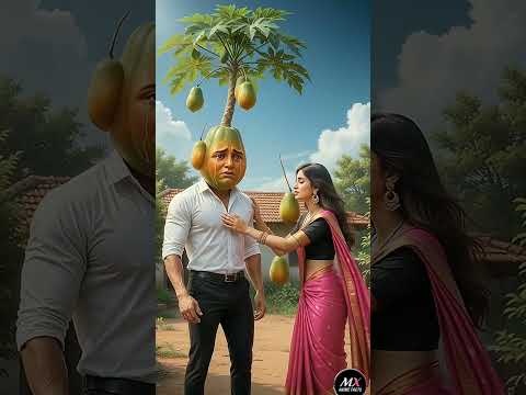 ছেলেটির মাথায় পেঁপে গাছ হয়ে সেখানে অনেক পেঁপে ধরেছে ai#papaya #shorts