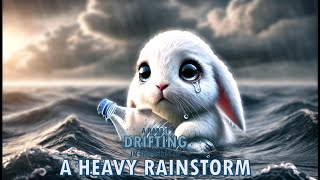A rabbit drifting in the midst of a heavy rainstorm #RabbitRescue #CuteAnimals #AnimalRescue"