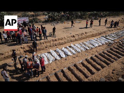 YouTube video thumbnail: Bodies of 41 Palestinians Buried in Gaza After Being Handed Over by Israel