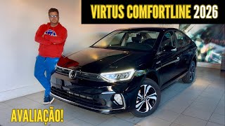 AVALIAÇÃO NOVO VW VIRTUS COMFORTLINE 2026 - VALE A PENA?