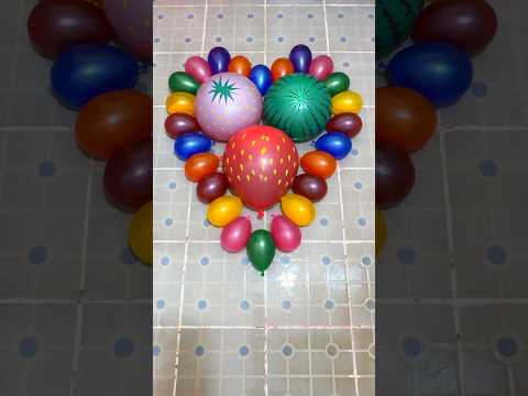 Watermelon Strawberry & Mini Balloons Create to Beautiful Heart Balloons and Pop Reverse Balloons