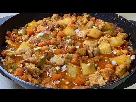 Carne de Cerdo Guisada con Papas y Zanahoria Jugosa y Suave, Con Truco para un Sabor DELICIOSO!