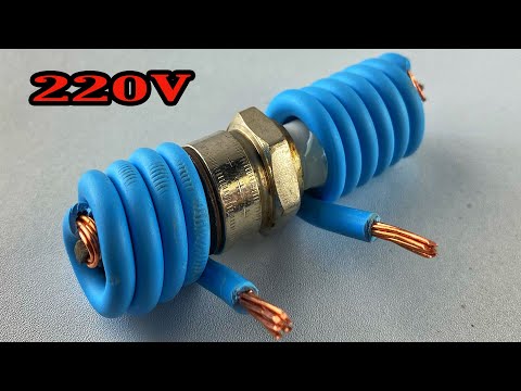 How to make 220volt free electricity energy self running by big copper wire  #technology