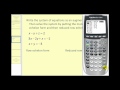 Matrix Conversion Using TI Graphing Calculator