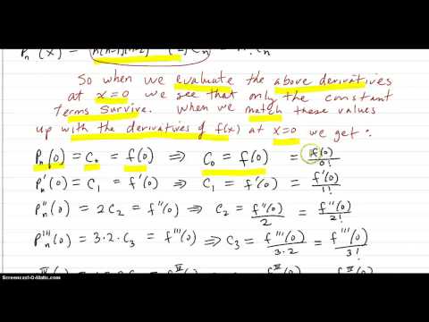 nth degree Taylor polynomial formula development