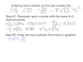 Ordering Real Numbers on the Number Line
