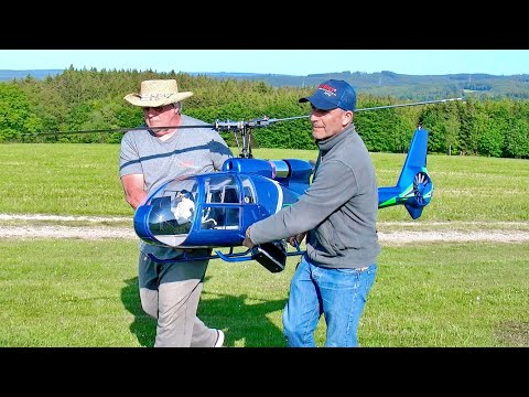 AMAZING !!! HUGE RC SA-341 GAZELLE SCALE MODEL TURBINE HELICOPTER / FLIGHT DEMONSTRATION !!!