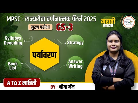 पर्यावरण | Environment | Syllabus Decoding | Book List | वर्णनात्मक पॅटर्न 2025 | By श्रीया मॅम