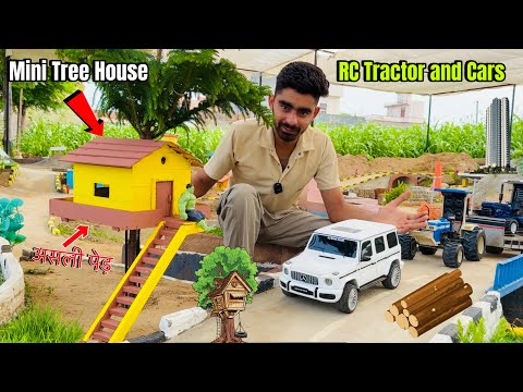 Building a Tree House on mini tree using Rc tractors || Rc construction @Aakash946