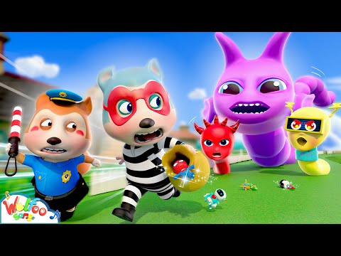 Baby Police, Baby Thief Vs Hungry Worm | Good Habits Song | Funny Cartoons | Wolfoo Kids Songs