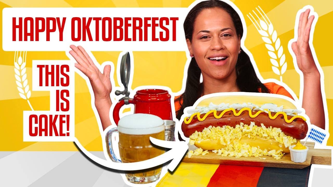 How To Make an Oktoberfest SAUSAGE ON A BUN out of CAKE