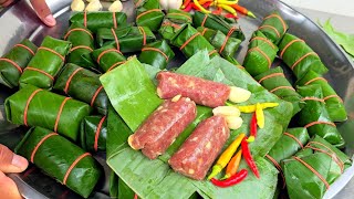 สอนทำส้มวัว ส้มเนื้อ หรือแหนมเนื้อห่อใบตอง สีสวย เนื้อแน่น สูตรอีสานขนานแท้
