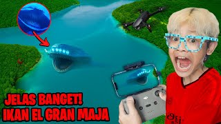 TEREKAM DRONE!!! BOCIL MENEMUKAN NAMPAK IKAN PURBA EL GRAN MAJA DI LAUTAN SANGAT JELAS!!!