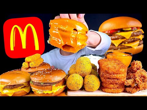 ASMR 맥도날드 트리플치즈버거🍔뿌링치즈볼 뿌링치즈스틱 해쉬브라운 먹방~!! McDonald's Big Mac With Cheese Ball Hash Brown MuKBang~!