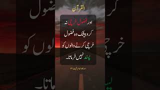 Don’t Waste Your Wealth  Allah Does Not Love the Wasteful #quranquotes