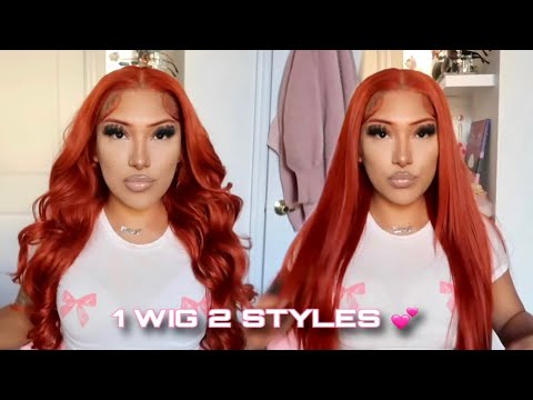 1 WIG 2 STYLES 🧡 *MUST HAVE* GINGER COPPER FRONTAL WIG INSTALL + STYLING | ALIPEARL HAIR