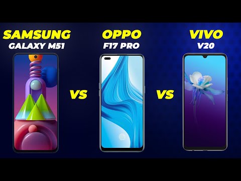 (ENGLISH) Vivo v20 vs Samsung galaxy m51 vs oppo f17 pro camera comparison, battery test, gaming test