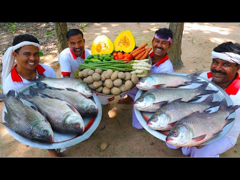 Bengali village style tomato potato Katla fish curry | fish curry cooking for village people